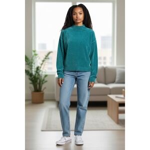 FB Sister Women's Chenille Sweater Size Small Teal